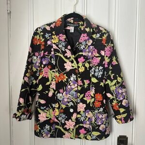 Vintage 1990s Averardo Bessi Silk Floral Quilted Jacket Made in Italy